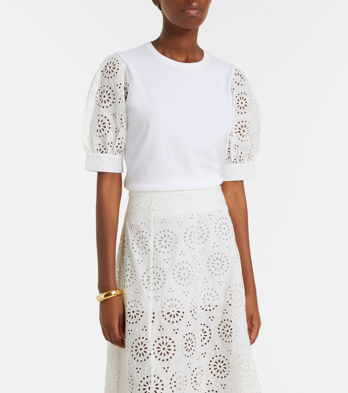 Frame The Deco broderie anglaise cotton T-shirt