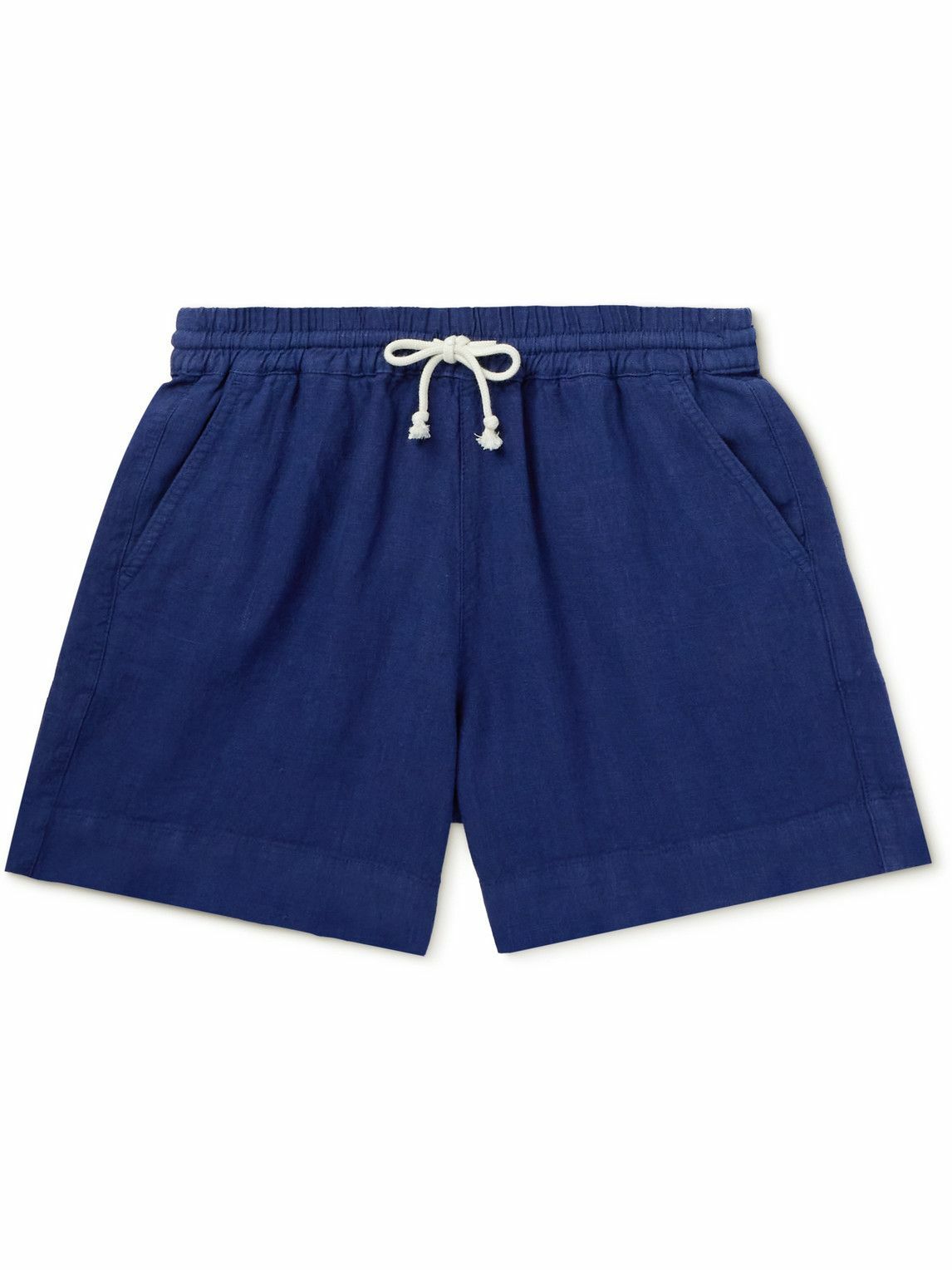 La Paz - Pestana Straight-Leg Linen Drawstring Shorts - Blue