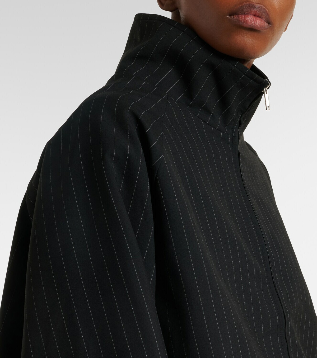The Frankie Shop Baxter oversized pinstripe blouson jacket