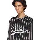Balmain Black Striped Logo Sweater