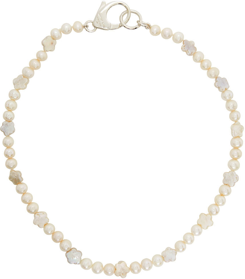 Hatton Labs White Pearl Flower Necklace