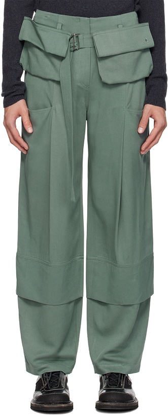 Photo: LOW CLASSIC Green Belted Cargo Pants