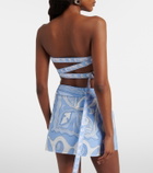 Pucci Printed cotton toile bandeau top