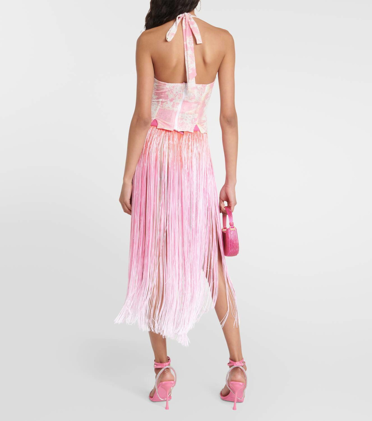 Roberta Einer Floral halterneck corset