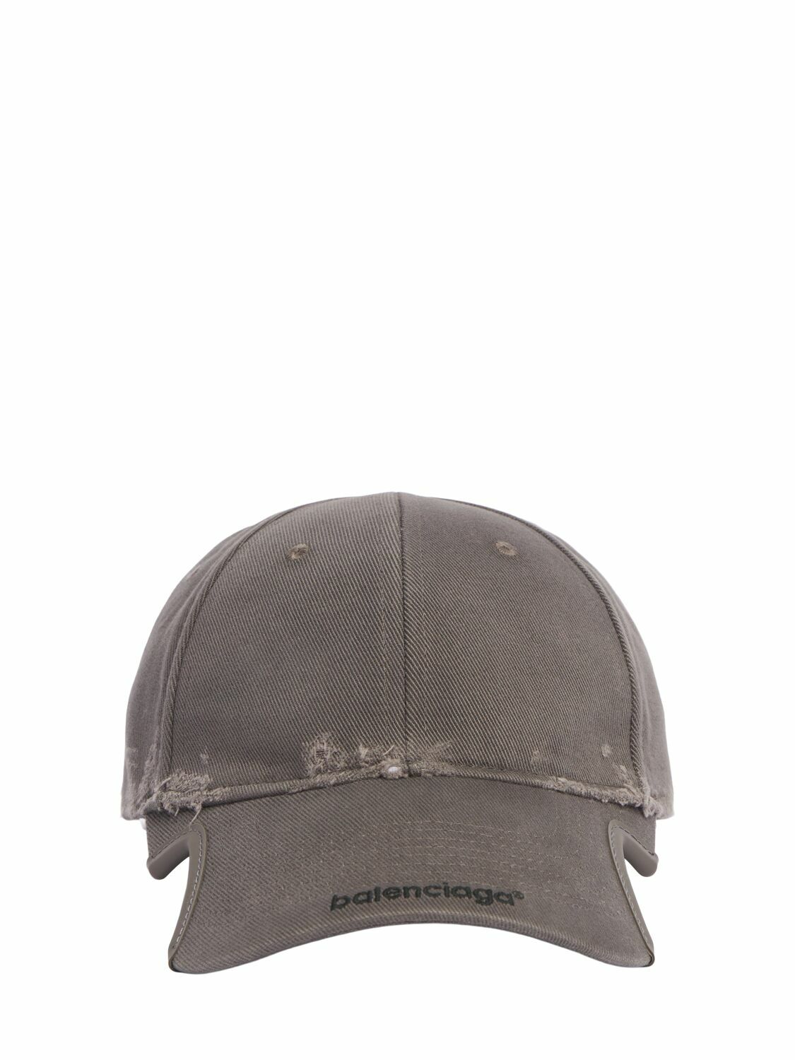 Balenciga cotton baseball cap NWT BALENCIAGA Embroidered distressed cotton-twill baseball cap  main image 3