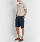 Brunello Cucinelli - Tapered Pleated Linen Shorts - Blue