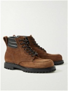 Yuketen - Throwing Fits Leather-Trimmed Suede Boots - Brown