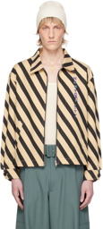 Bode Black & Beige Domino Stripe Jacket
