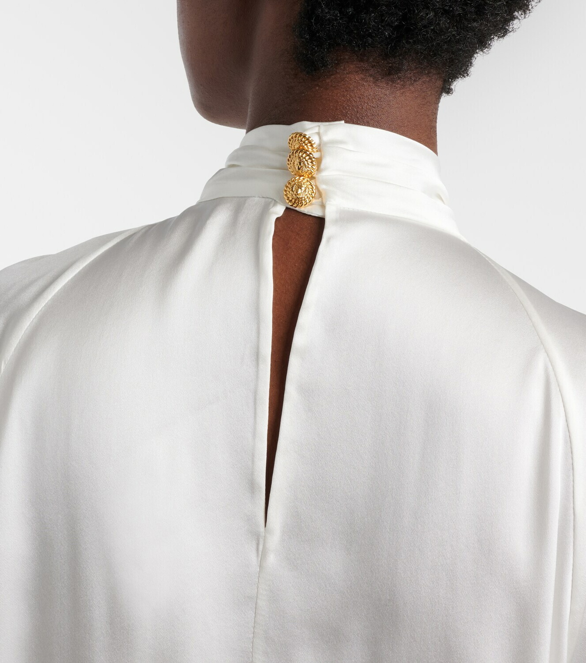 Balmain Draped silk satin blouse