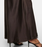 SIR Lace-trimmed silk maxi dress