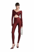 The Andamane Kendall Jumpsuit In Bordeaux Polyamide