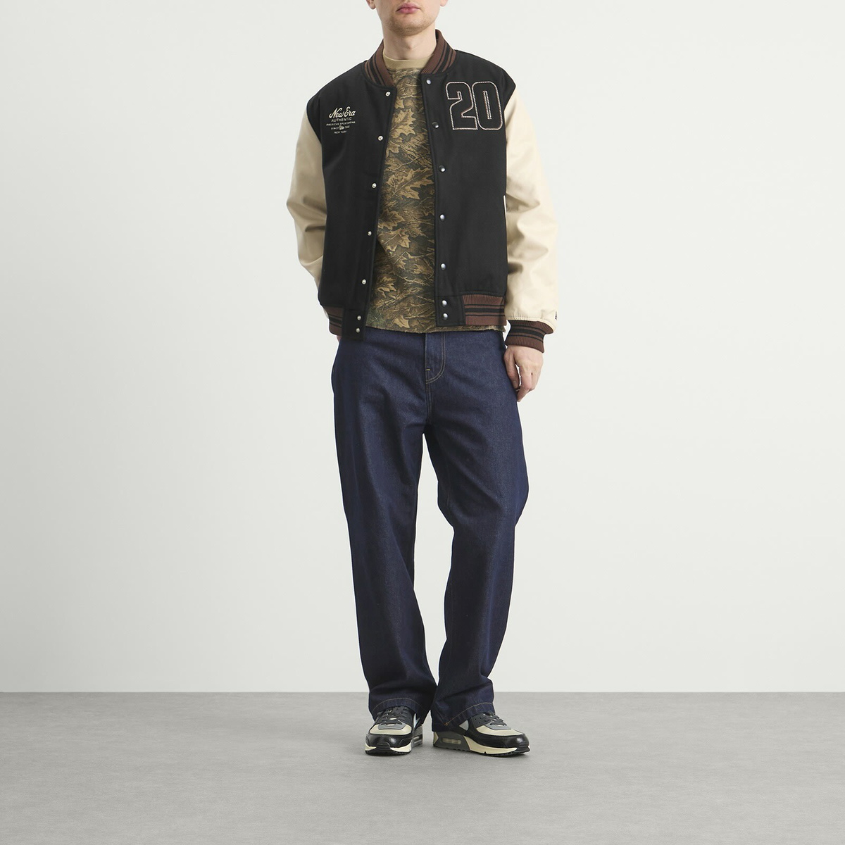 New Era Men's Varsity Jacket in Black