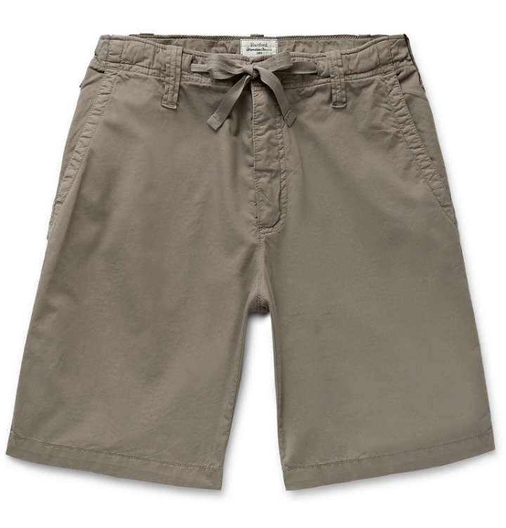 Photo: Hartford - Slim-Fit Cotton Drawstring Shorts - Brown