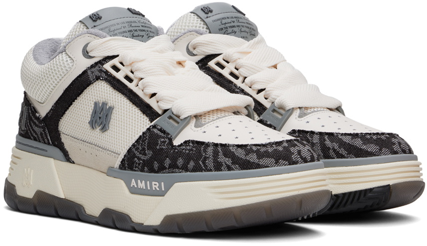 AMIRI Black & Off-White Bandana Denim MA-1 Sneakers Amiri
