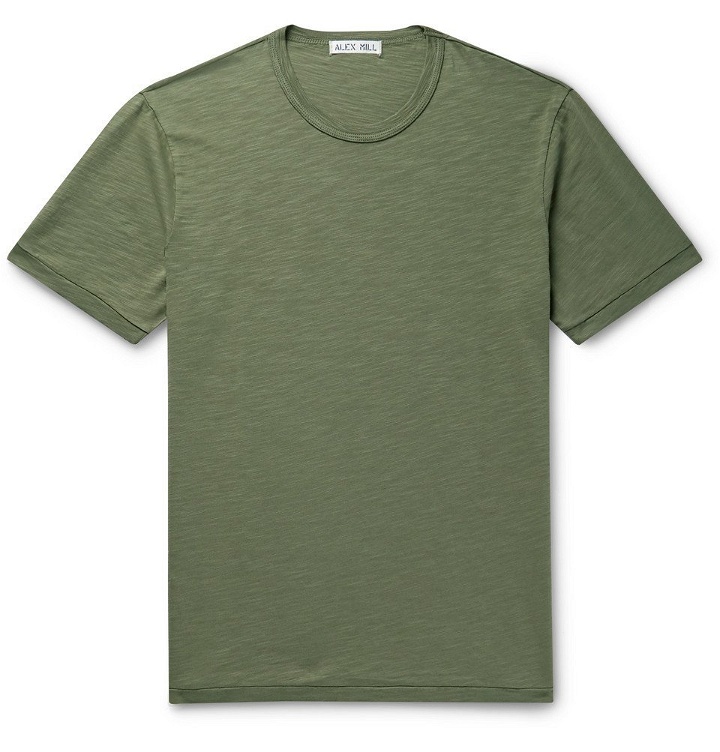 Photo: Alex Mill - Slim-Fit Slub Cotton-Jersey T-Shirt - Army green