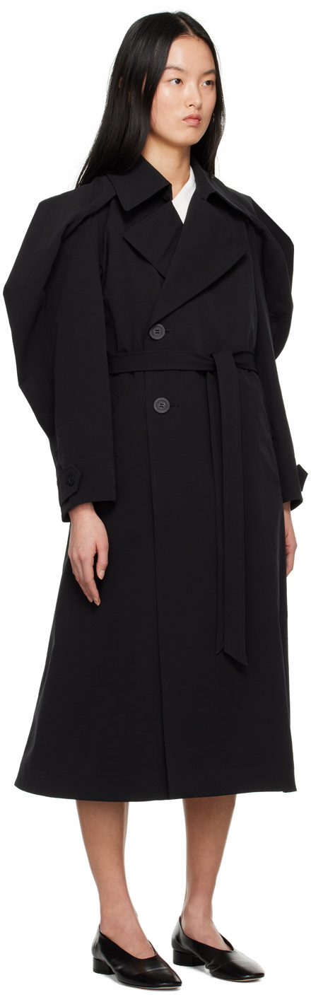 Issey Miyake Black R Trench Coat Issey Miyake Men