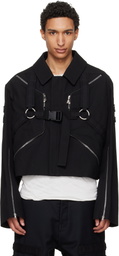 Rick Owens Black Temple Blixa Cropped Cargo Mac Jacket