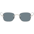 Thom Browne Silver Rectangular Rimless Sunglasses