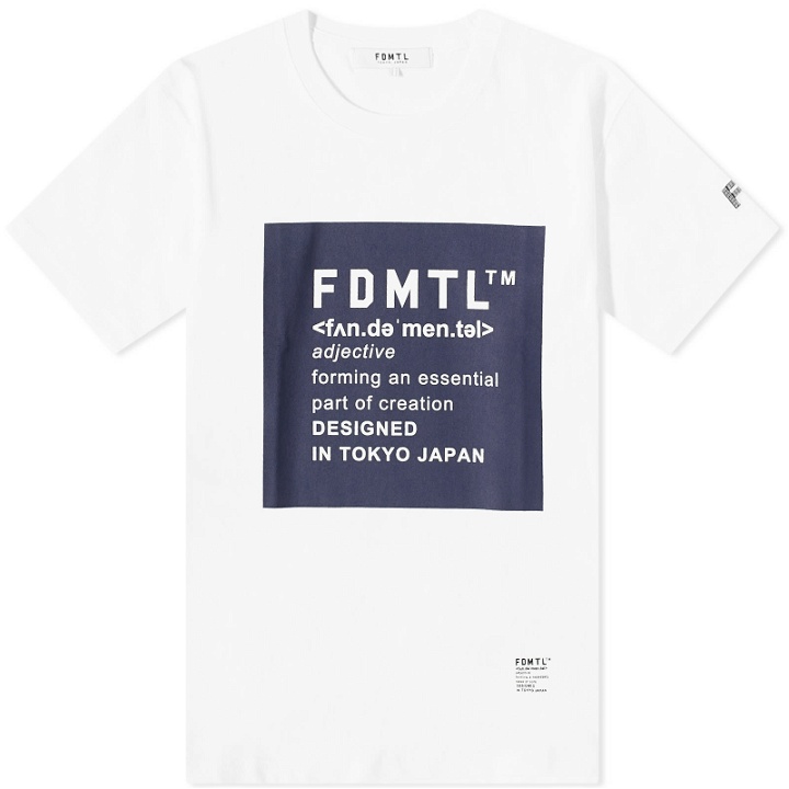 Photo: FDMTL Men's Square Logo T-Shirt in White