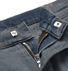 Balmain - Slim-Fit Ribbed Distressed Stretch-Denim Jeans - Men - Dark denim