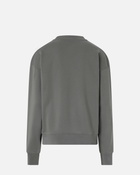 Pinko Crew Neck Sweatshirt With Lips Race Mouth Print Grey Dark Seagull