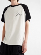 Rhude - Logo-Embroidered Cotton-Jersey T-Shirt - White