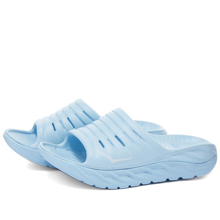 Photo: Hoka One One Men's U Ora Recovery Slide Sneakers in Summer Song/Country Air