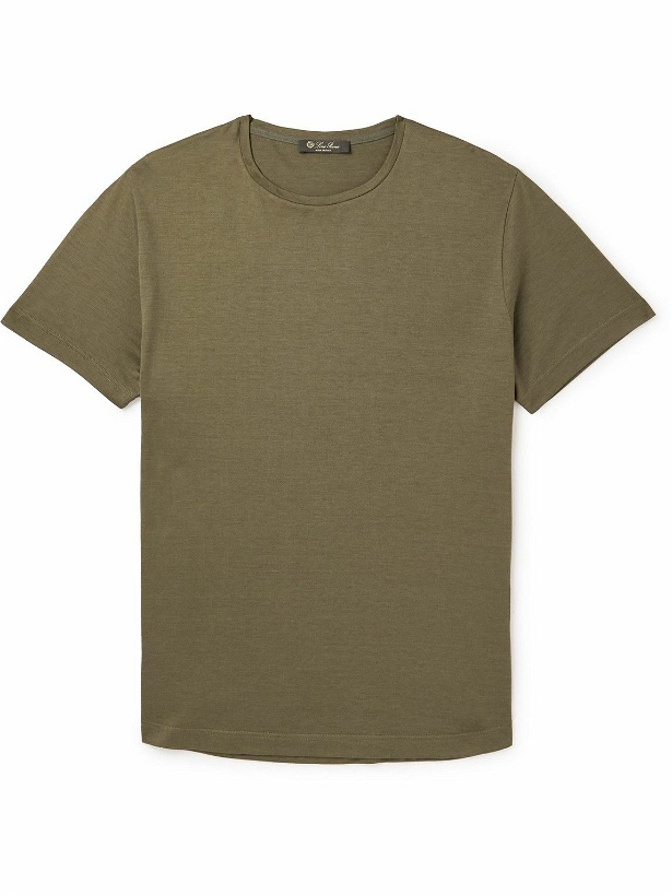 Photo: Loro Piana - Slim-Fit Silk and Cotton-Blend Jersey T-Shirt - Green