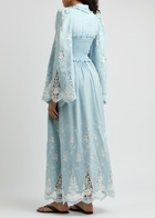 Lug Von Siga Tiara Guipure Lace-trimmed Woven Maxi Dress Light Blue