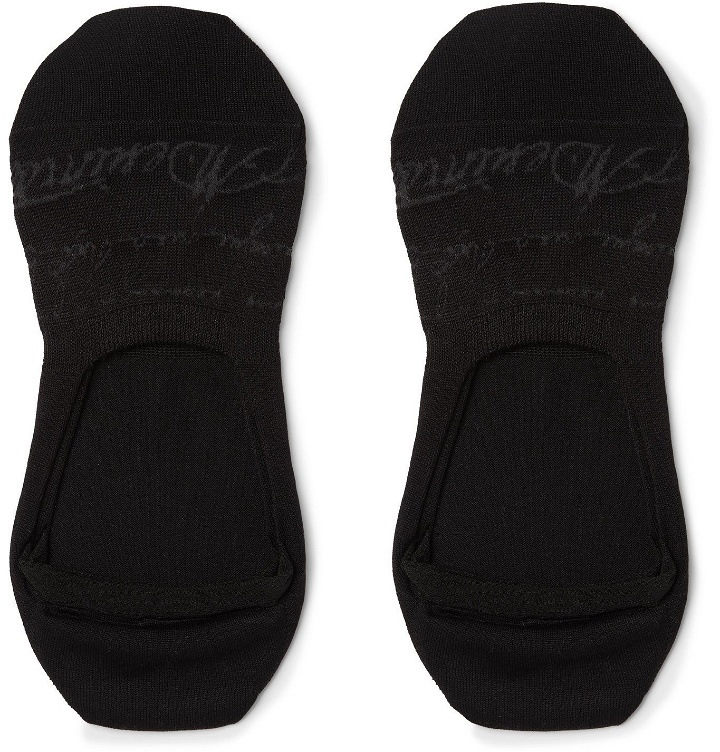 Photo: Berluti - Scritto Logo-Intarsia Stretch Cotton-Blend No-Show Socks - Black