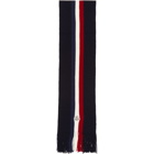 Moncler Navy Flag Stripes Wool Scarf