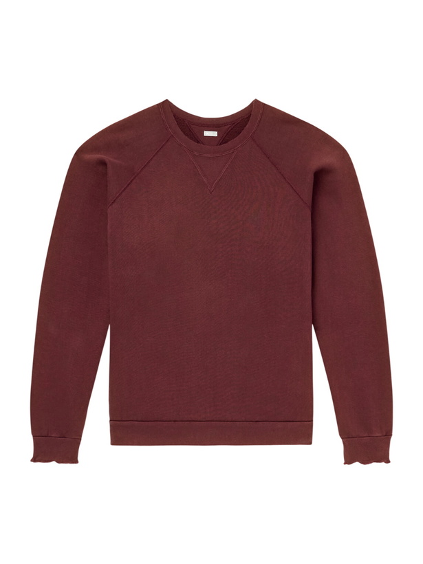 Photo: A.PRESSE - Vintage Cotton-Fleece Sweatshirt - Burgundy