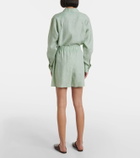 Loro Piana Angelo high-rise linen Bermuda shorts