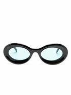 LOEWE EYEWEAR Black Loop Oval-Frame Sunglasses
