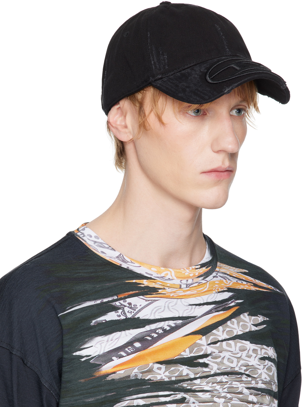 DIESEL ディーゼル ロゴ ダメージ加工 キャップ 帽子 C-THURS DIESEL (ディーゼル) ダメージ ビッグロゴ コットン 6パネル