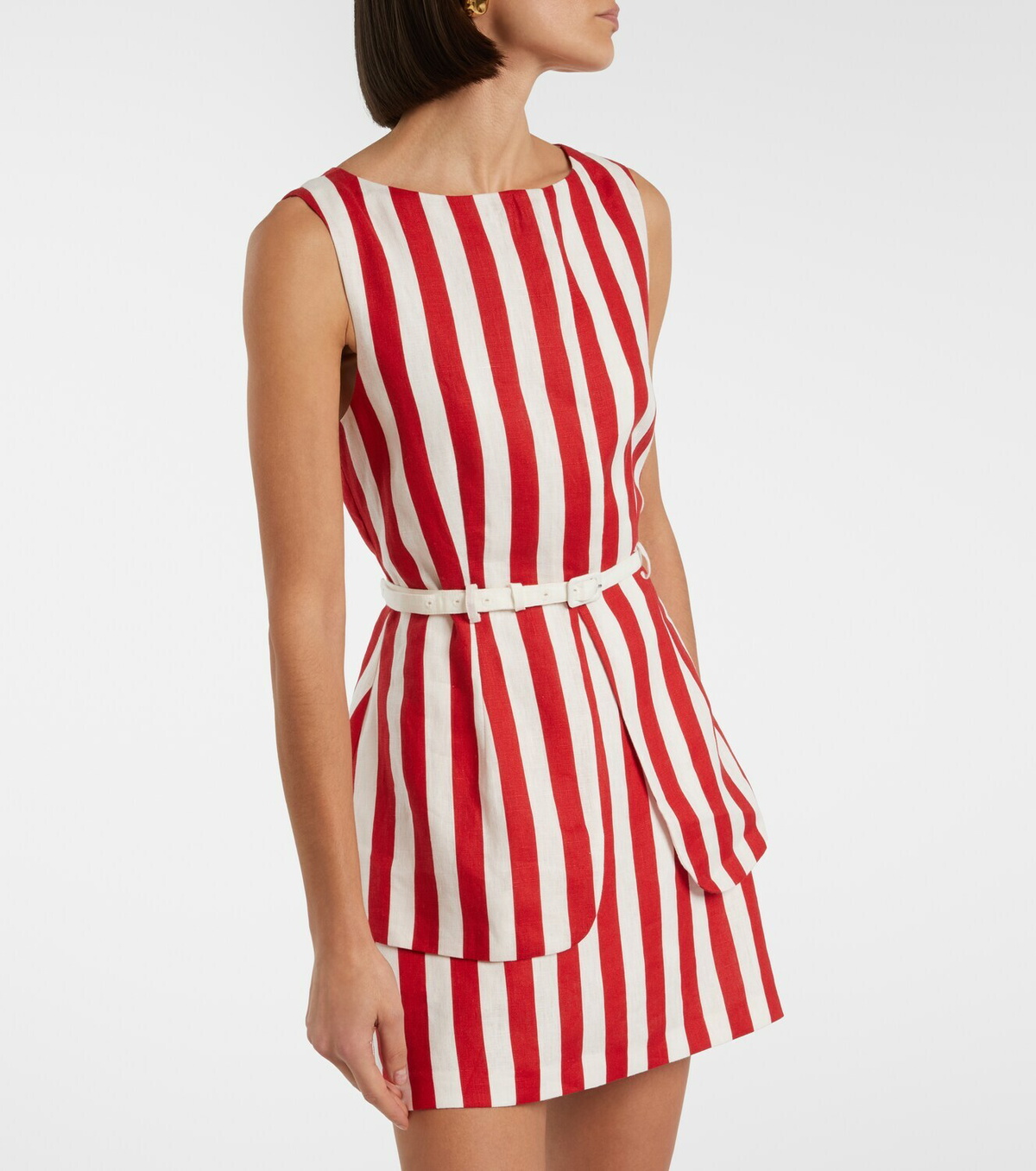 Posse Pamela belted striped linen vest