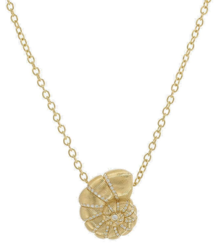 Photo: Sydney Evan Fluted Nautilus Shell 14kt gold necklace with diamonds