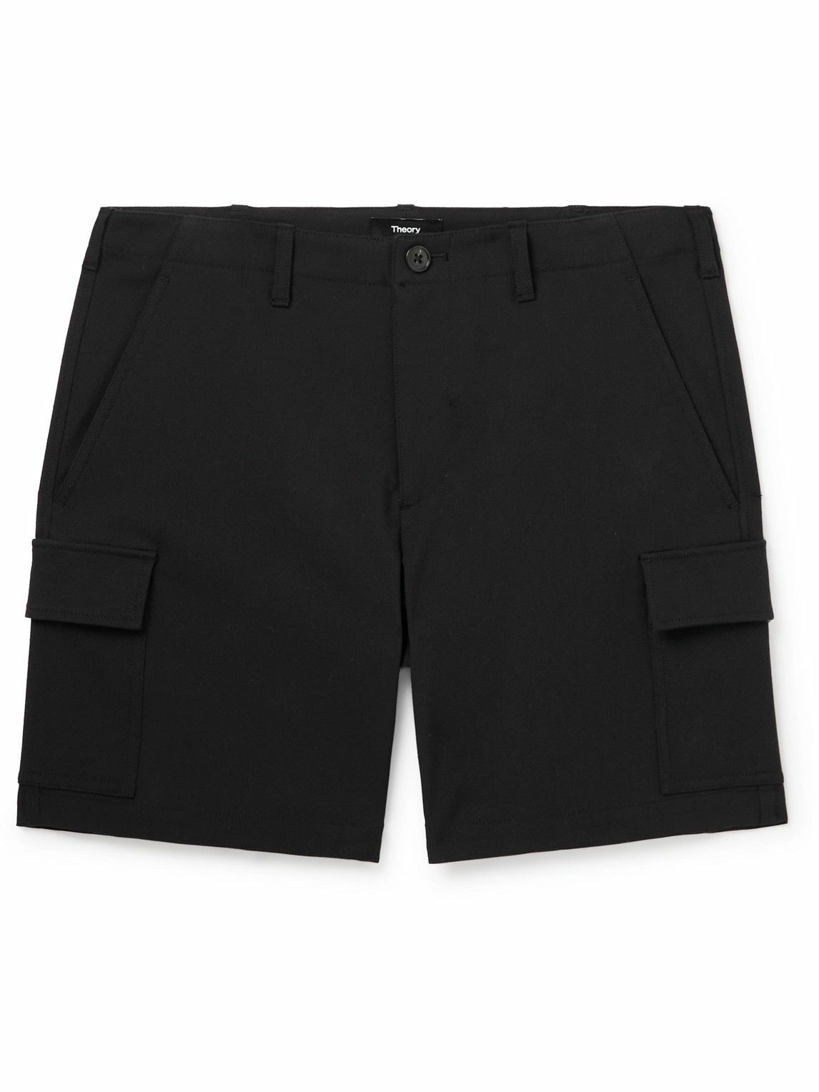 Theory - Zaine Straight-Leg Cotton-Blend Twill Cargo Shorts - Black Theory