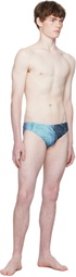 Jean Paul Gaultier Blue Printed Water Swim Briefs