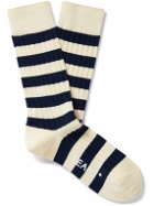 Beams Plus - Striped Ribbed Cotton-Blend Socks