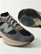 New Balance - WRPD Runner Logo-Embroidered Suede and Mesh Sneakers - Blue