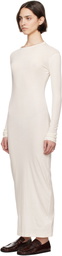 Jil Sander Gray 3 Layers Long Sleeved Maxi Dress