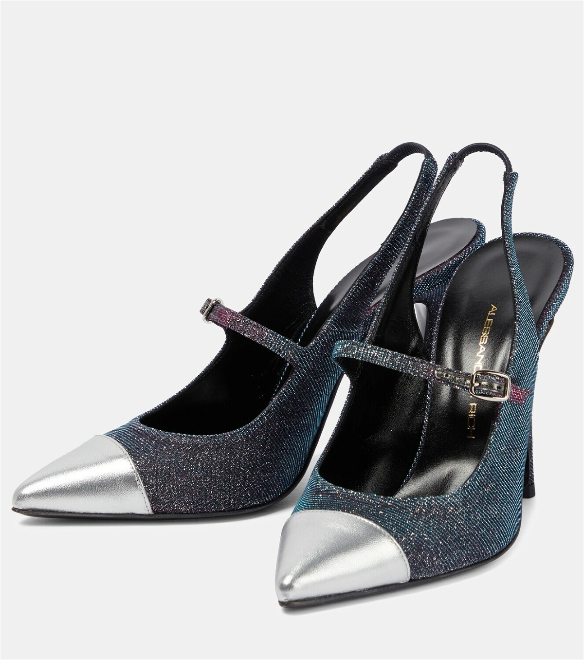 Alessandra Rich Denim and leather pumps Alessandra Rich