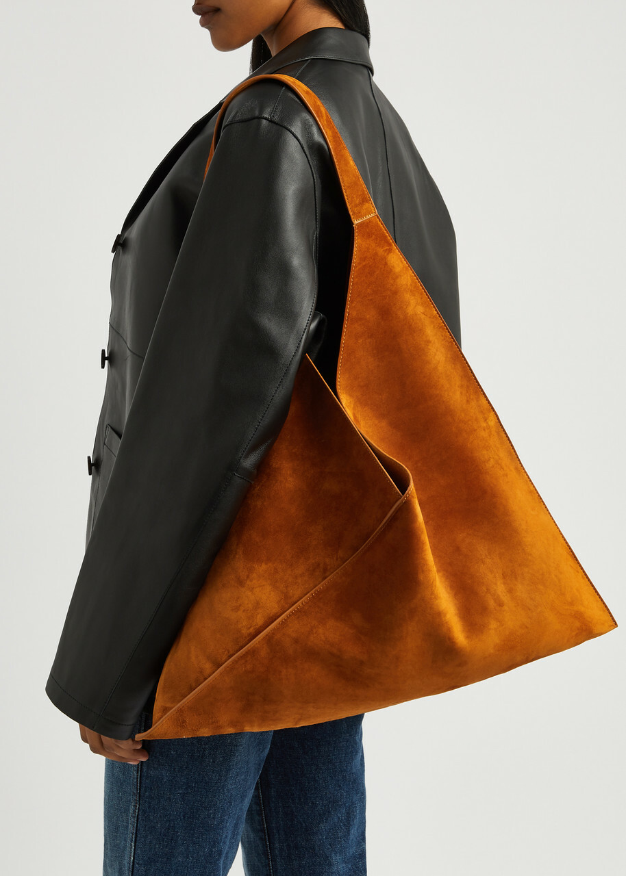 Khaite Sara Suede Tote - Caramel - One Size Khaite