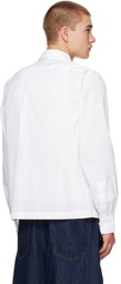 Dries Van Noten White Cotton Zip Shirt
