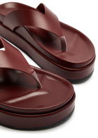 Ancient Greek Sandals Charys 40 Leather Flatform Thong Sandals Dark Red