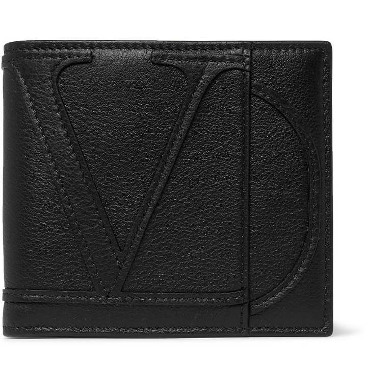 Photo: Valentino - Logo-Appliquéd Full-Grain Leather Billfold Wallet - Black