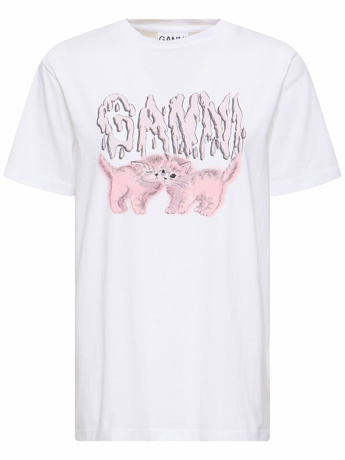 GANNI Cats Basic Jersey Relaxed T-shirt GANNI