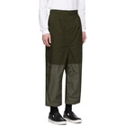 Comme des Garcons Homme Khaki Multi-Fabric Garment-Dyed Trousers