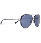 TOM FORD - Aviator-Style Acetate and Silver-Tone Sunglasses - Blue